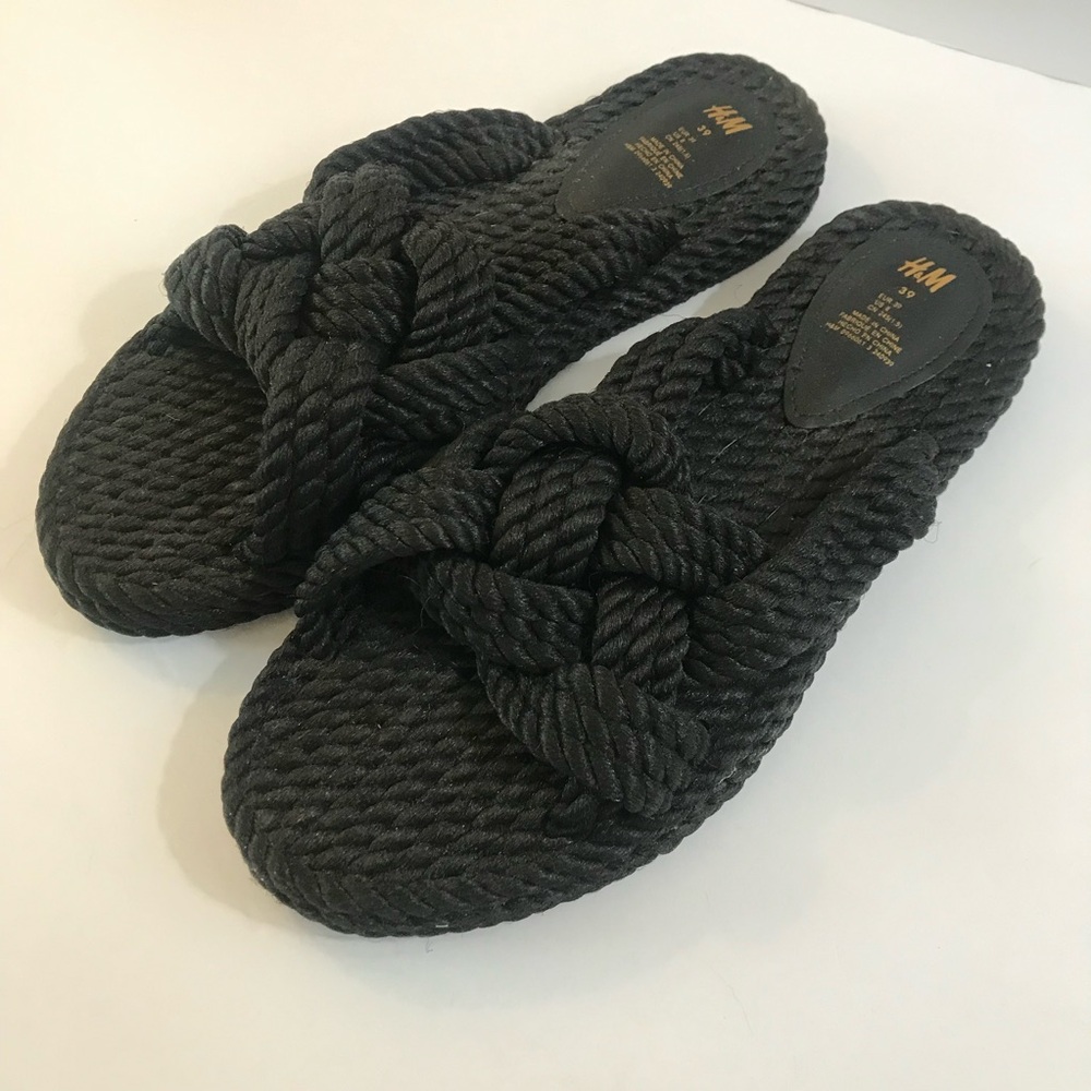 H & M Black Woven Rope Sandals - Picture 10 of 13